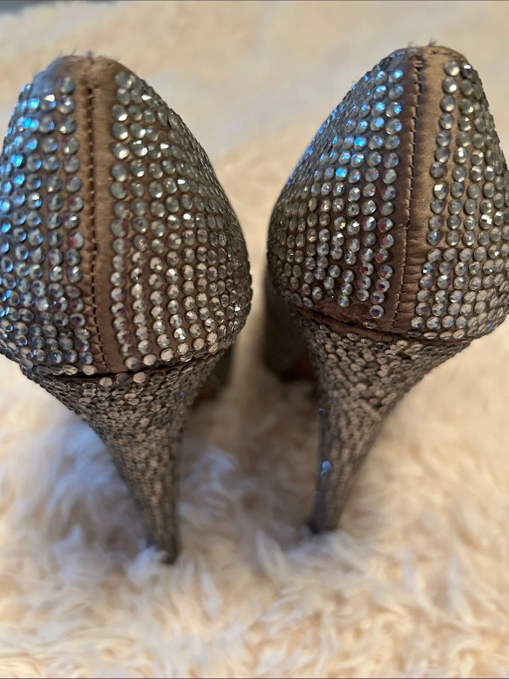 Steve Madden Silver Crystal-Studded Pointed-Toe Heels